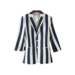 SKLS026 Mass customized striped blazer, personal design British style casual blazer, blazer manufacturer boating blazer  women's pinstripe business suits SKLS026 Mass customized striped blazer, personal design British style casual blazer, blazer manufacturer boating blazer  women's pinstripe business suits